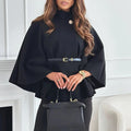 Damen Cape mit Gürtel und weitem Schnitt