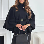 Damen Cape mit Gürtel und weitem Schnitt