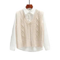 Ärmelloser Strickpullover mit V-Ausschnitt