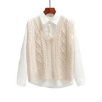 Ärmelloser Strickpullover mit V-Ausschnitt