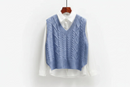 Ärmelloser Strickpullover mit V-Ausschnitt