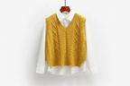 Ärmelloser Strickpullover mit V-Ausschnitt