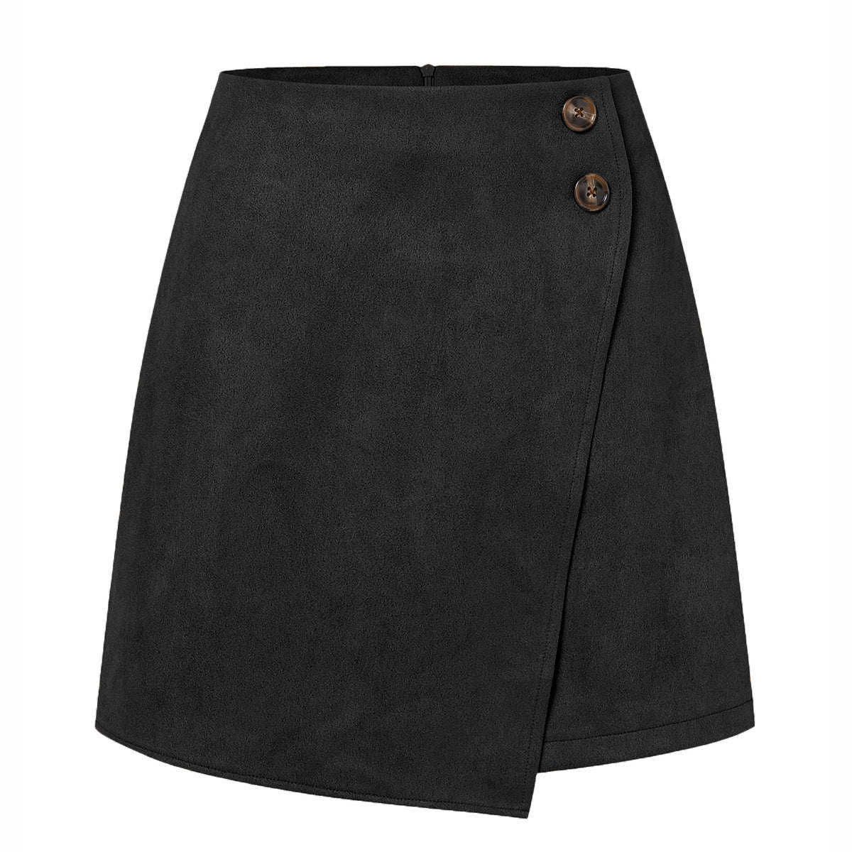 Damen asymmetrischer Rock aus Veloursleder