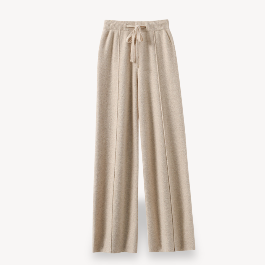 Damen weite Strickhose mit Kordelzug
