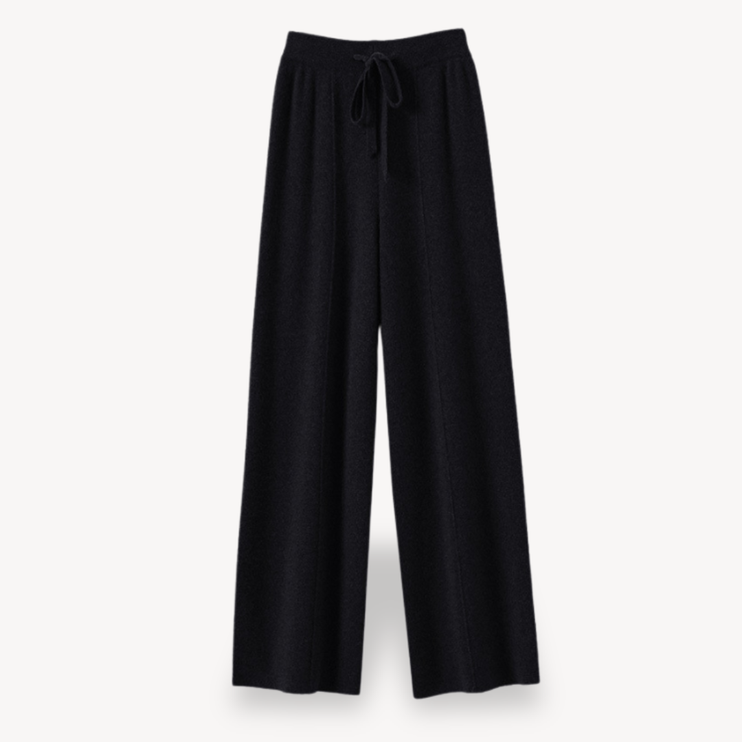 Damen weite Strickhose mit Kordelzug