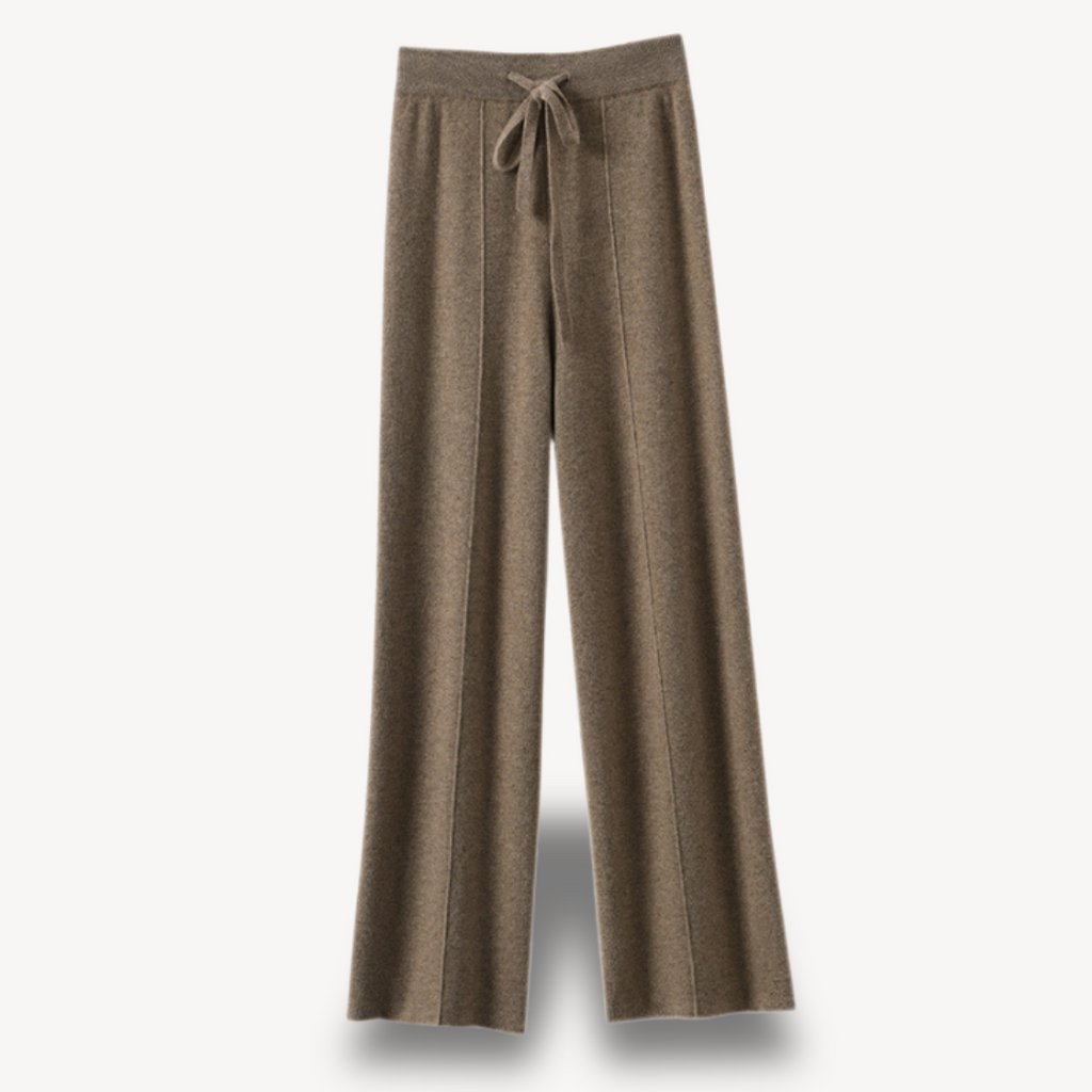 Damen weite Strickhose mit Kordelzug