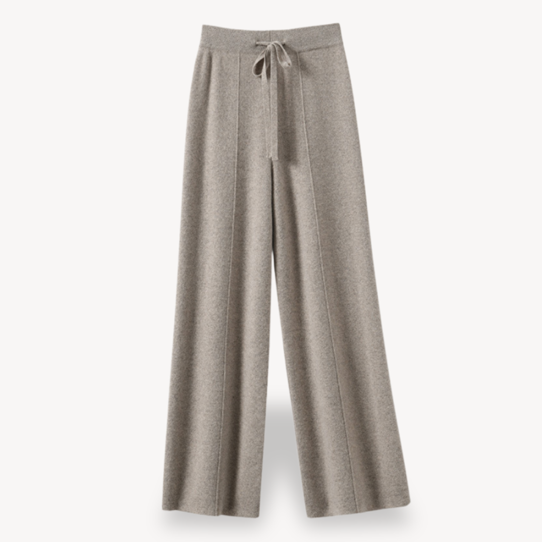 Damen weite Strickhose mit Kordelzug