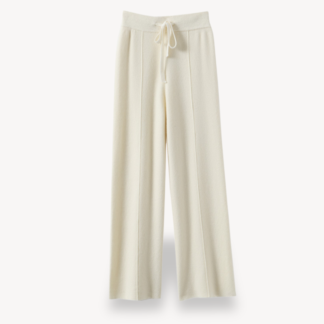 Damen weite Strickhose mit Kordelzug