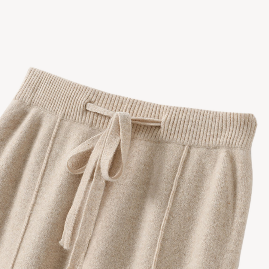 Damen weite Strickhose mit Kordelzug