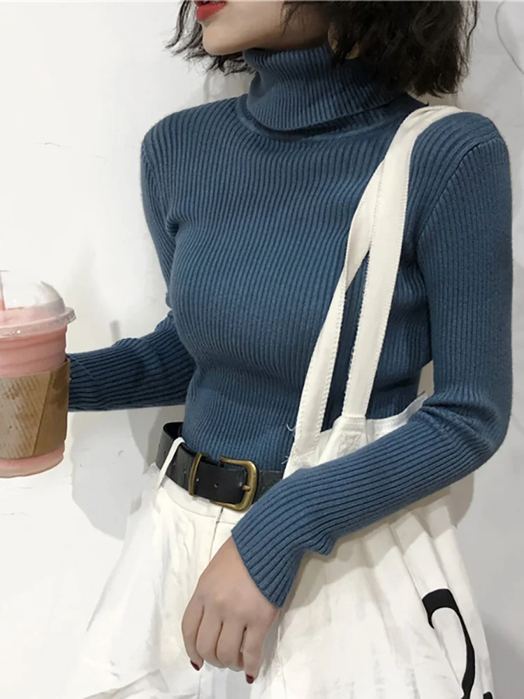 Damen Slim Fit Rollkragenpullover