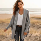 Damen Strickjacke oversize mit Fledermausärmeln