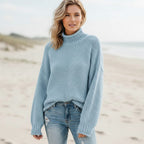 Damen Strickpullover mit Stehkragen