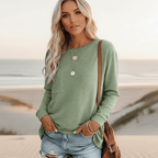 Damen Langarmshirt mit Rundhals und Brusttasche