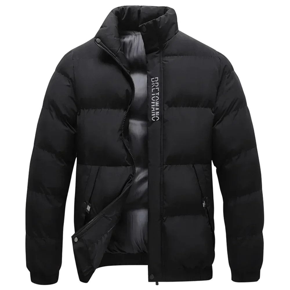 Herren Steppjacke mit Kragen warm und winddicht