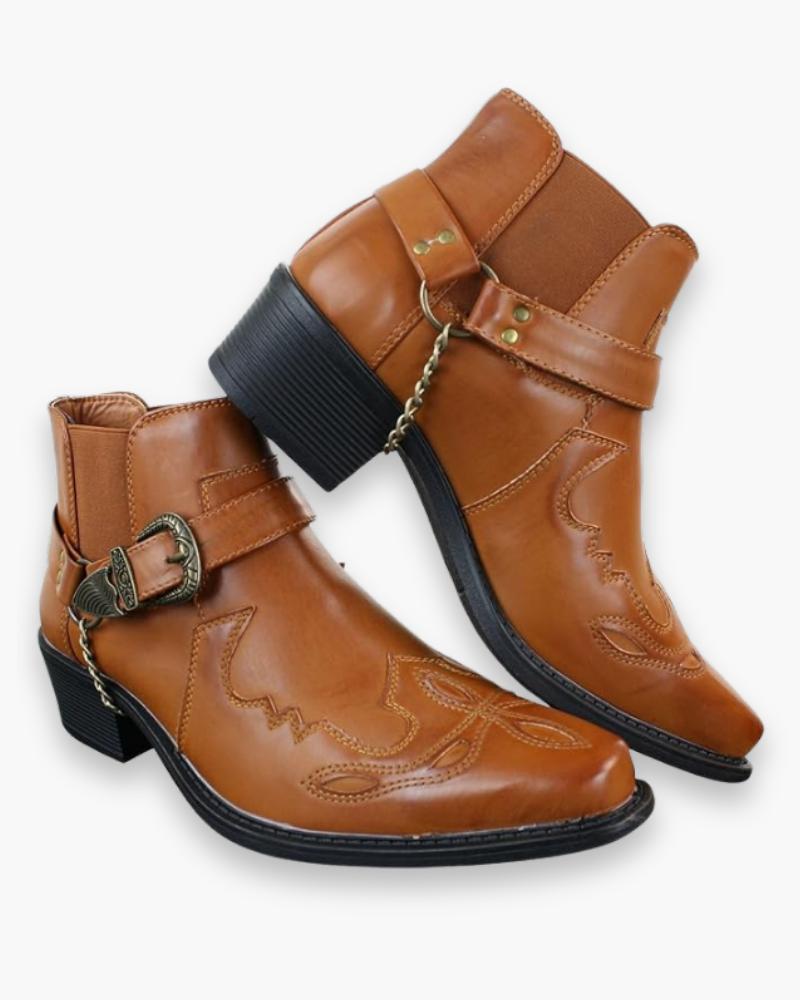 Herren Cowboystiefel mit Ziernaht und Einlegesohle