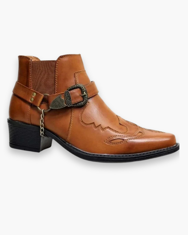 Herren Cowboystiefel mit Ziernaht und Einlegesohle