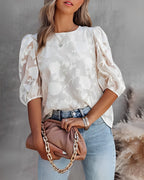 Damen Bluse aus Chiffon mit Blumenmuster