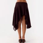 Damen Halbrock mit hoher Taille und asymmetrischem Schnitt