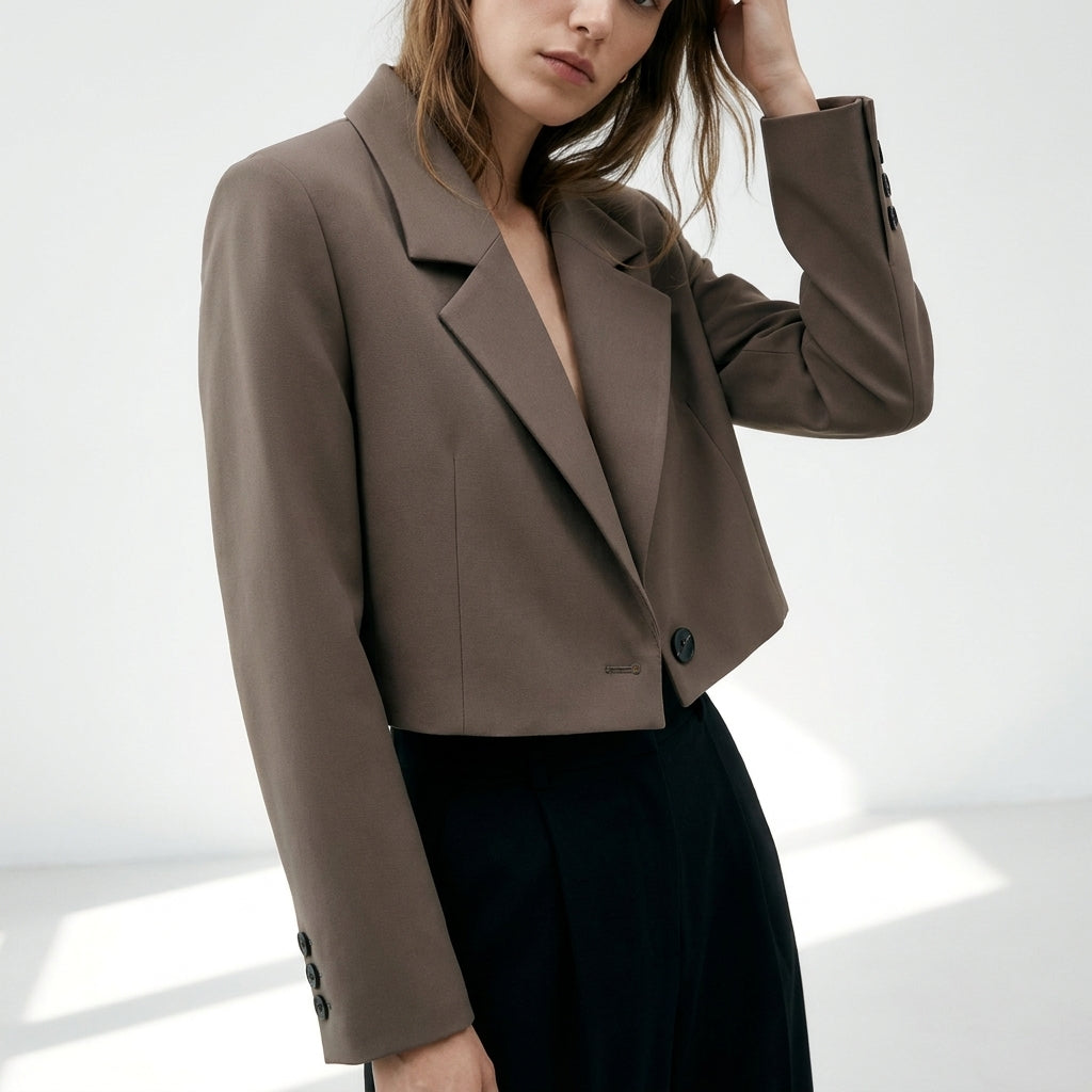 Damen Kurzblazer mit breitem Revers