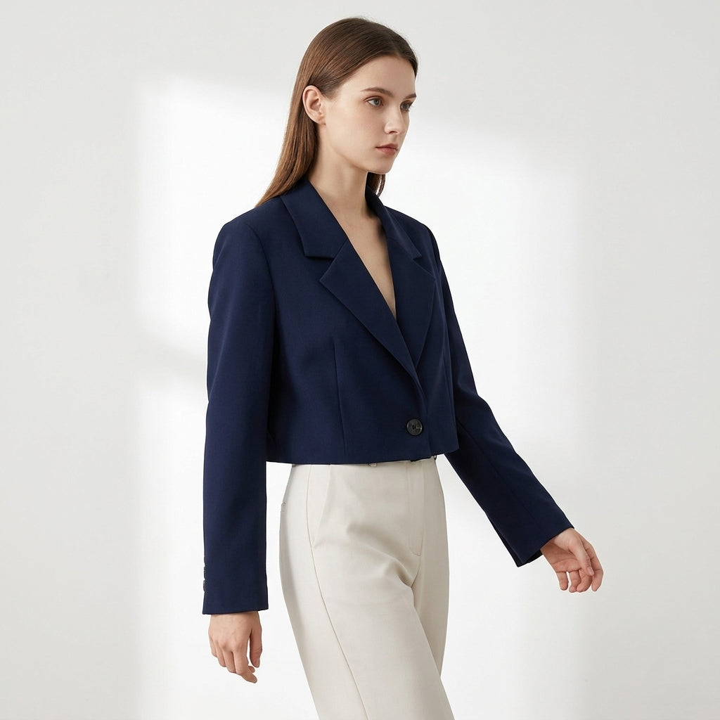Damen Kurzblazer mit breitem Revers