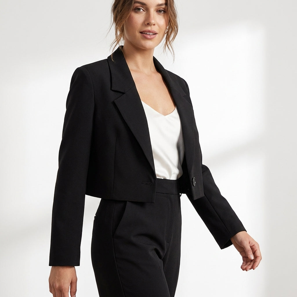 Damen Kurzblazer mit breitem Revers