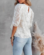 Damen Bluse aus Chiffon mit Blumenmuster
