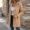 Damen Strickjacke mit Kapuze und Knöpfen
