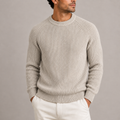 Herren Strickpullover mit Rundhals und Rippstrick
