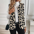 Damen Weste mit Leopardenmuster und Knopfleiste