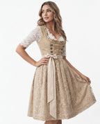 Damen Dirndlkleid mit Spitzenbluse und Schnürmieder