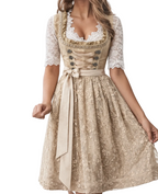 Damen Dirndlkleid mit Spitzenbluse und Schnürmieder