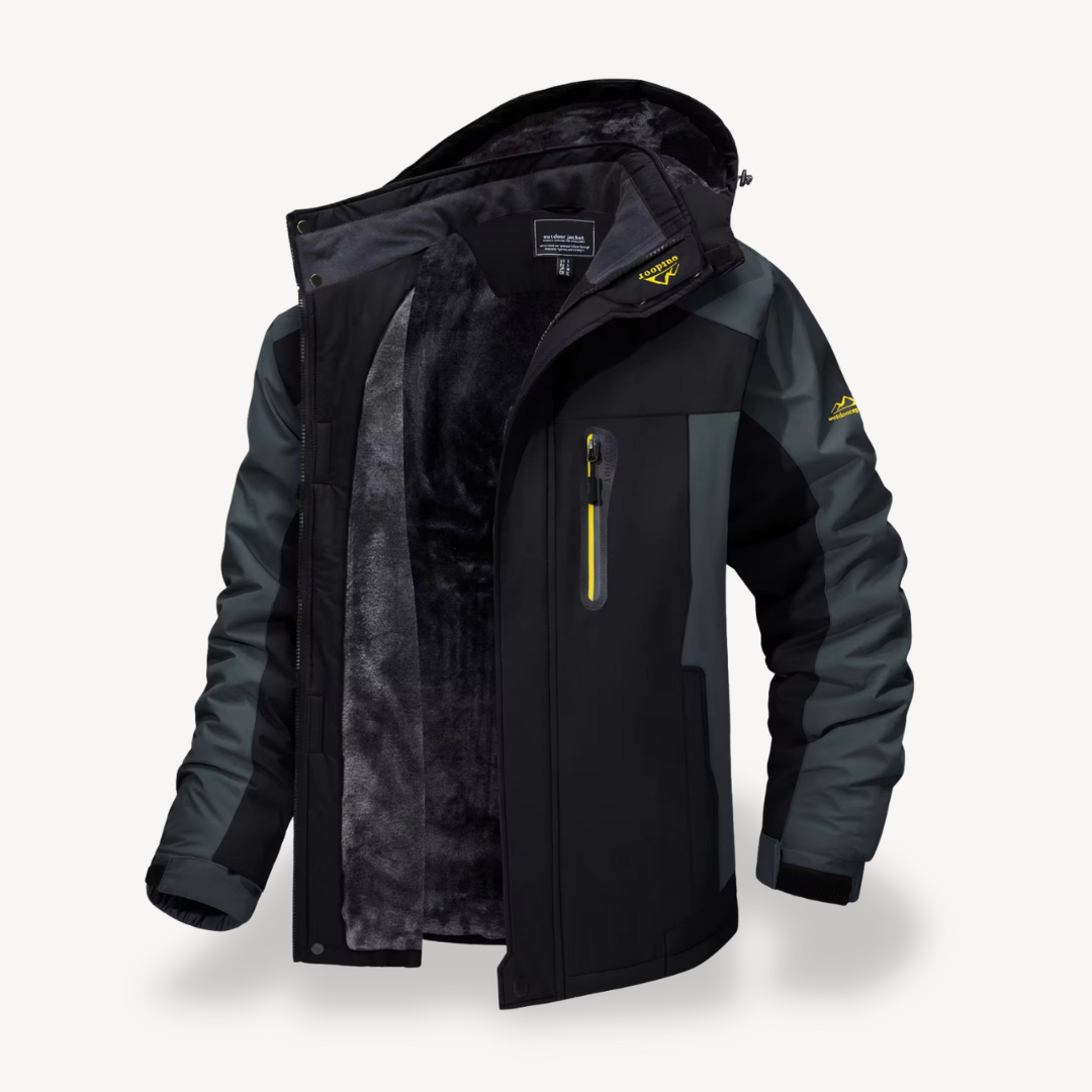Herren Softshelljacke mit Fleecefutter und Kapuze