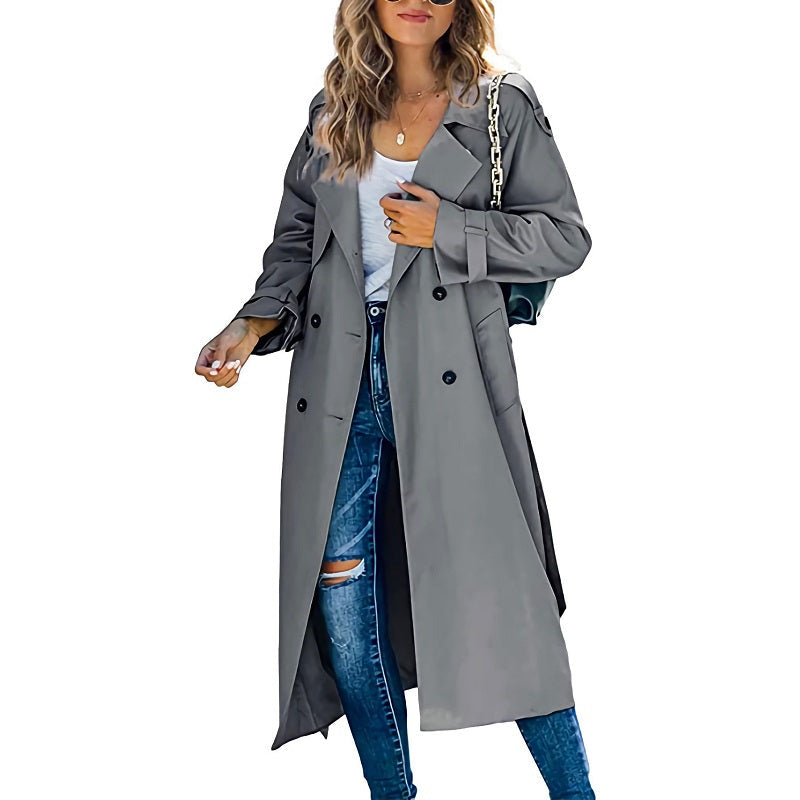 Damen langer Trenchcoat
