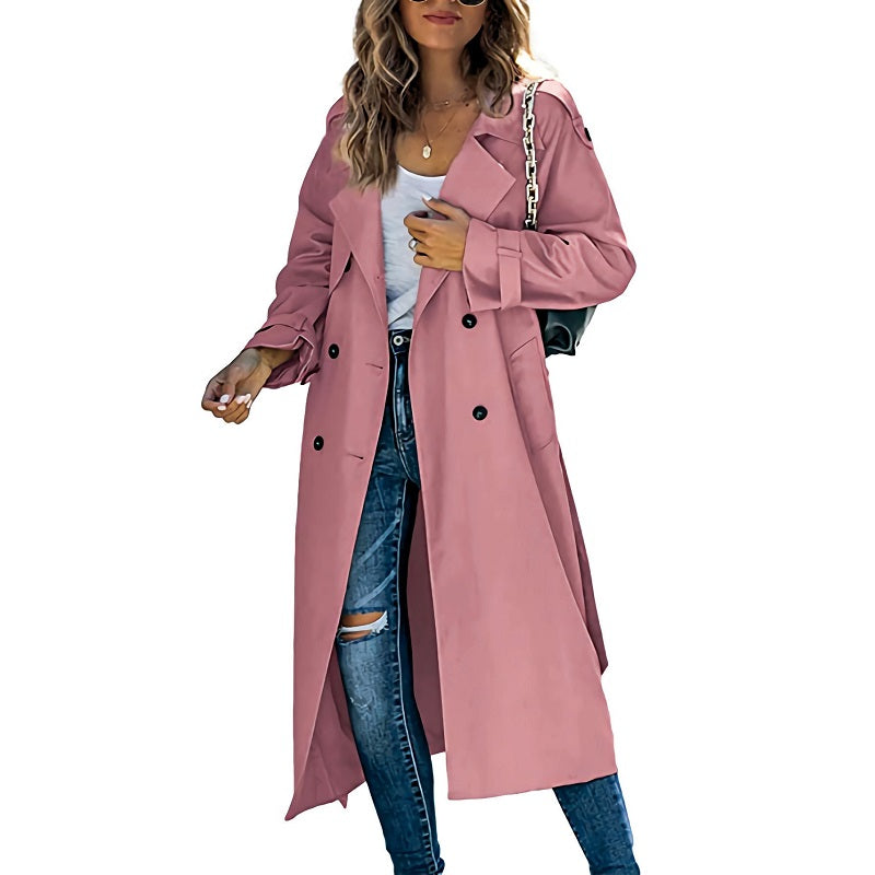 Damen langer Trenchcoat