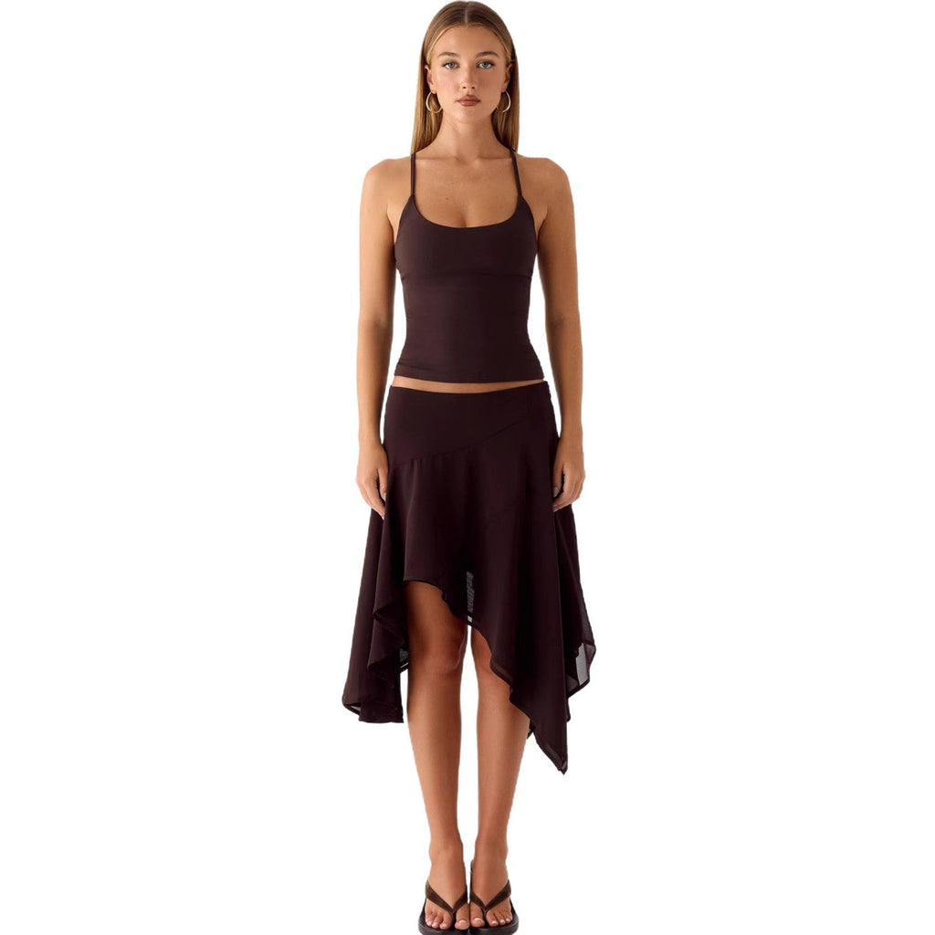 Damen Halbrock mit hoher Taille und asymmetrischem Schnitt