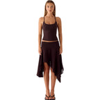 Damen Halbrock mit hoher Taille und asymmetrischem Schnitt