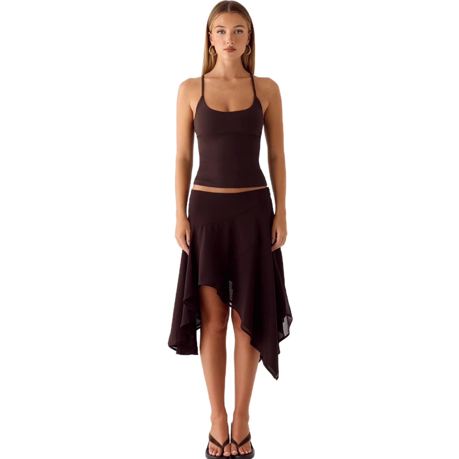 Damen Halbrock mit hoher Taille und asymmetrischem Schnitt