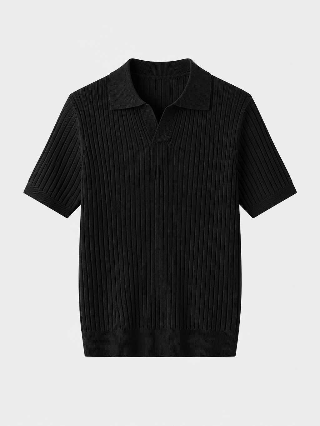 Herren Strickpoloshirt mit kurzen Ärmeln