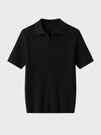 Herren Strickpoloshirt mit kurzen Ärmeln