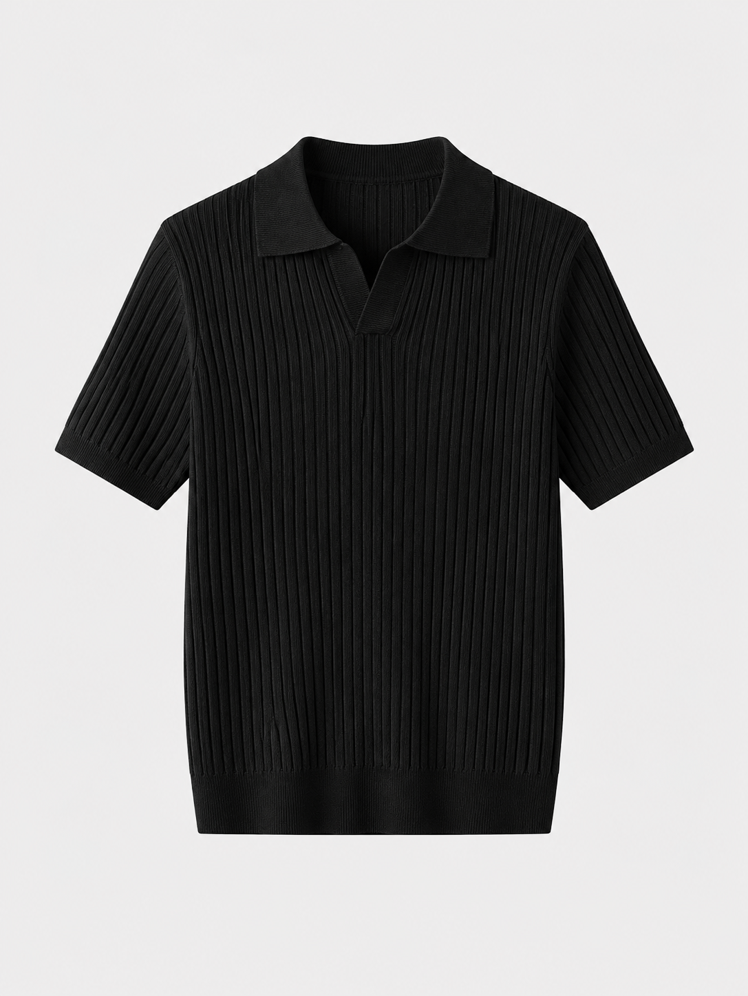 Herren Strickpoloshirt mit kurzen Ärmeln