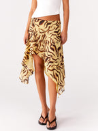 Damen Halbrock mit hoher Taille und asymmetrischem Schnitt