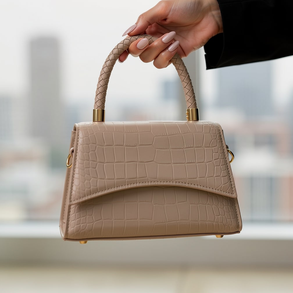 Damen Handtasche mit Griff und Schulterriemen