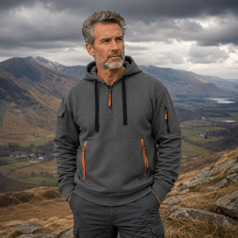 Herren Hoodie mit Reissverschluss und Fronttasche