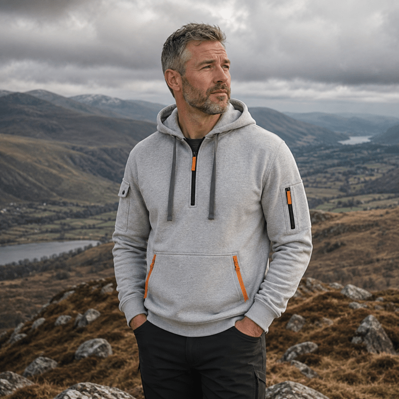 Herren Hoodie mit Reissverschluss und Fronttasche