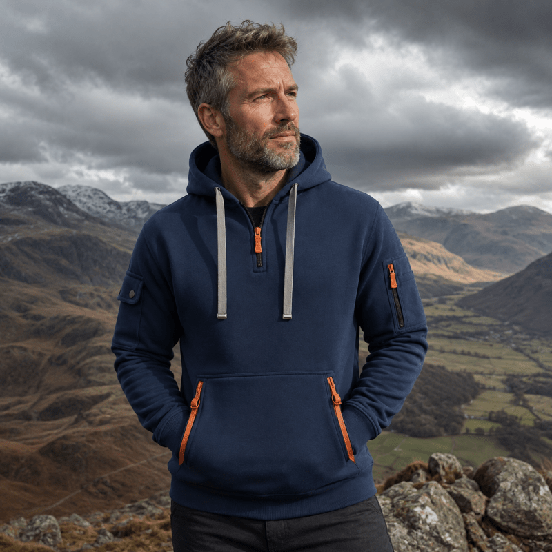 Herren Hoodie mit Reissverschluss und Fronttasche