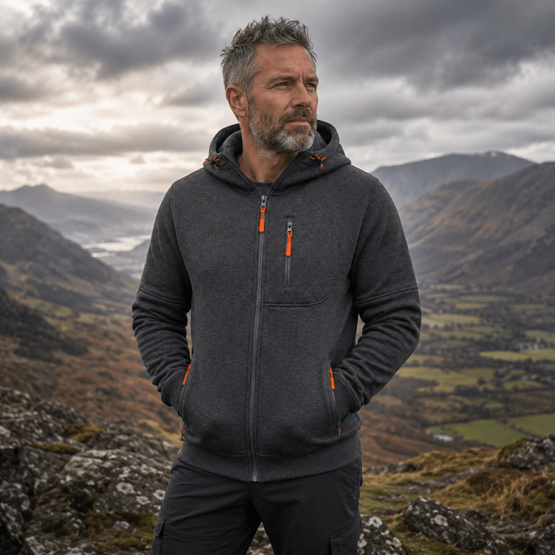 Herren Hoodie mit Reissverschluss und Kapuze