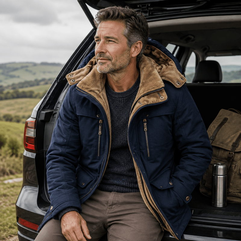 Herren Winterjacke mit abnehmbarer Kapuze