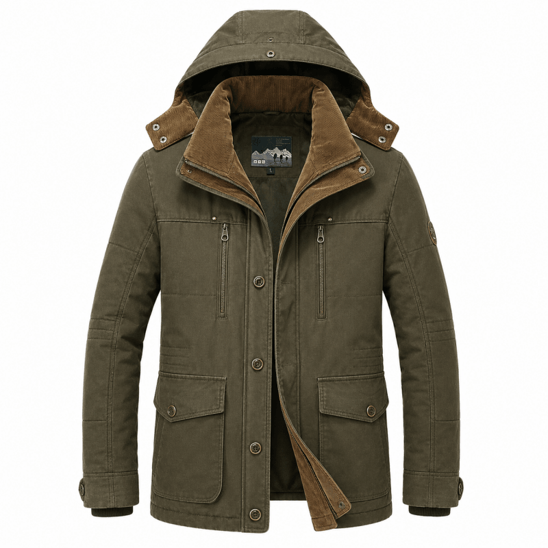 Herren Winterjacke mit abnehmbarer Kapuze