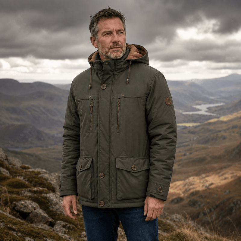 Herren Winterjacke mit abnehmbarer Kapuze