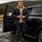 Herren Jacke mit Fleecekragen und Druckknöpfen
